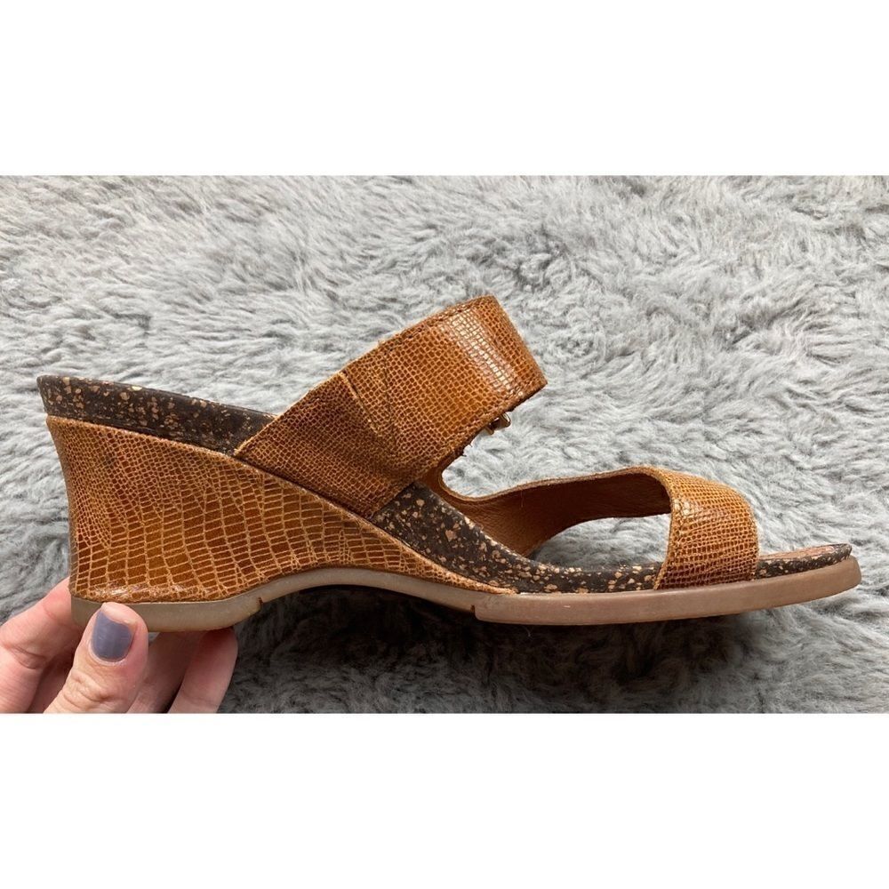 Ariat crocodile embossed leather wedge sandals - Picture 5 of 9